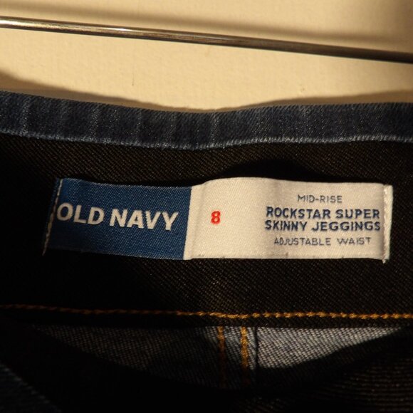 GUC Old Navy Rock Star Mid Rise Super Skinny Pull On Jeggings Sz 8 - Picture 4 of 6
